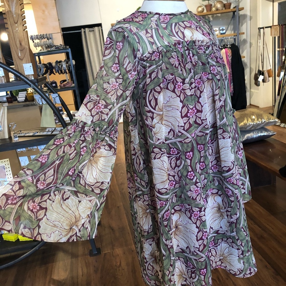 Trumpet-Sleeve Dress